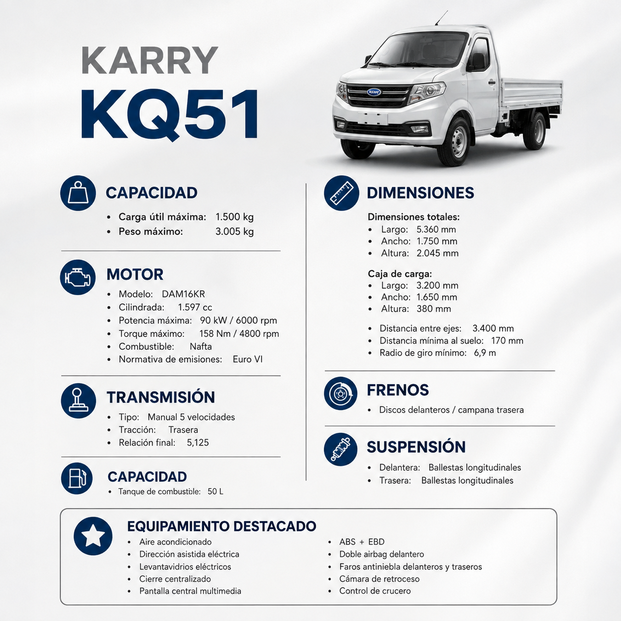 MINI TRUCK KARRY KQ51 CABINA SIMPLE